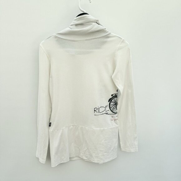 Message Factory Tunic Dress Womens XS Cycling Themed Cowl Neck Made In Canada - Picture 2 of 16